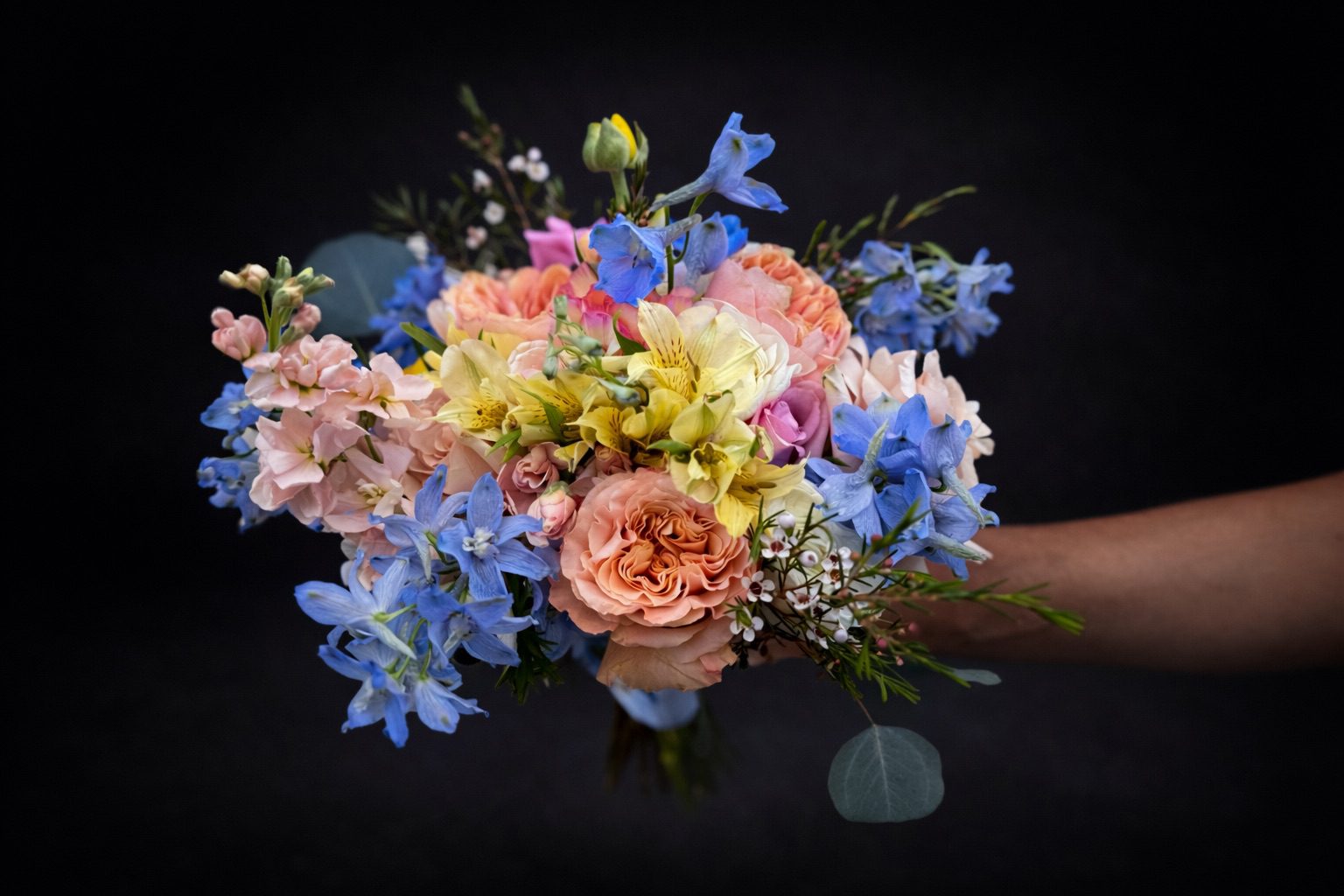 Same-day flower delivery in Naples FL — pastel hand-tied bouquet by Naples Picasso Flowers